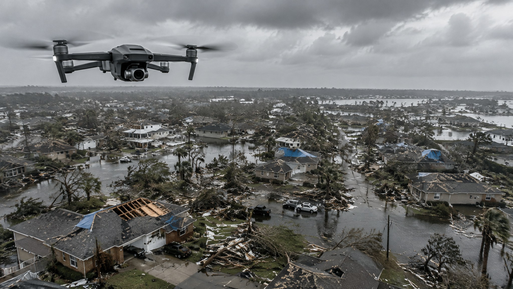Drone photo illustrating: Disaster Damage Assessment and Incident Mapping With Drones